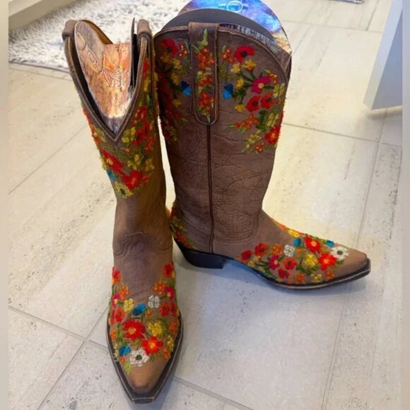 NWT Old Gringo Flora Floral Embroidered Cowboy Boots, Size 8.5 - Picture 8 of 9